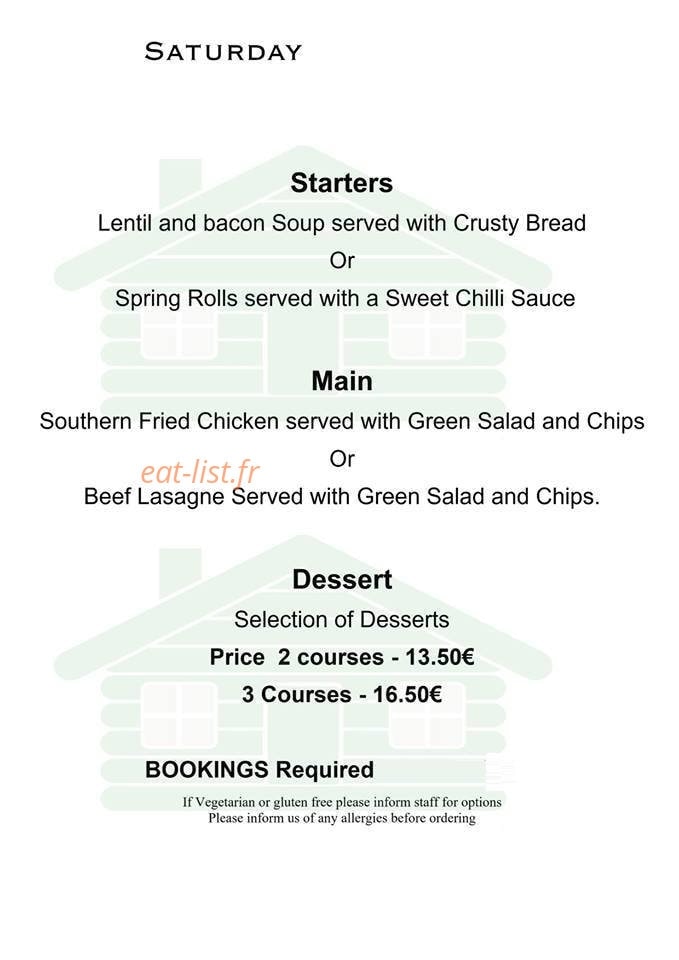 Le Chalet Du Bois — carte page 1