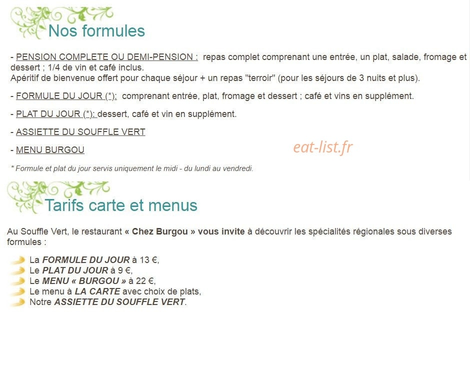 Chez Burgou — carte page 1