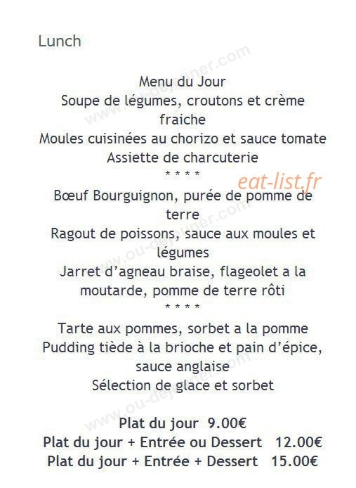 Auberge des Tilleuls — carte page 3
