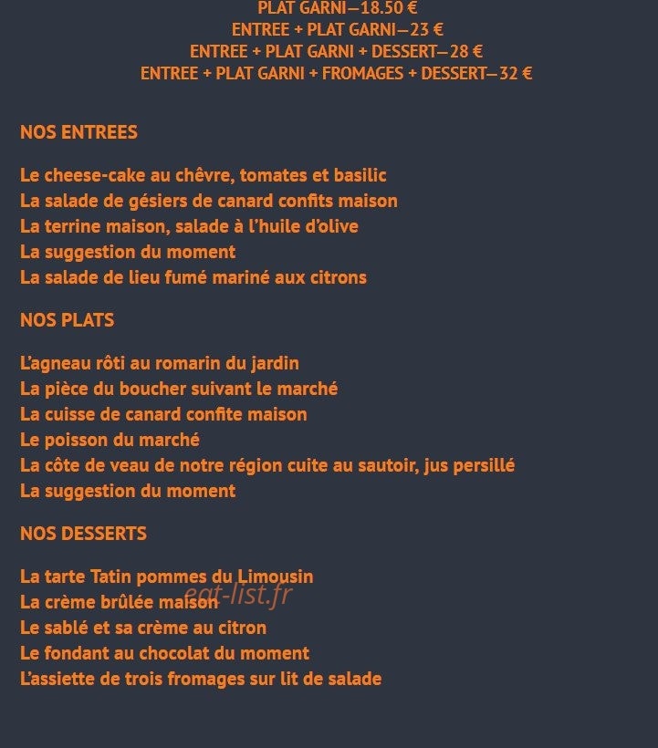 Le Plaisance — carte page 1