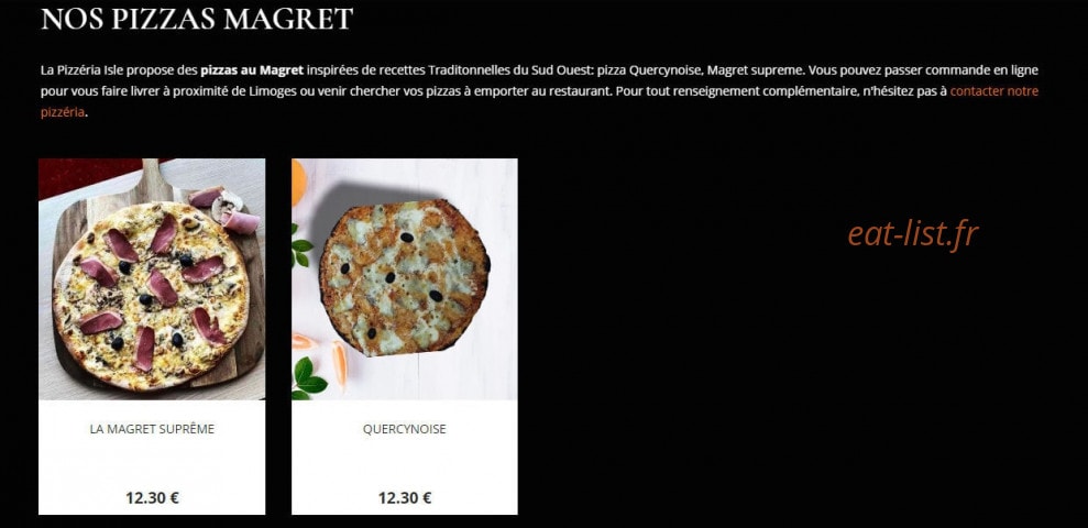 Pizzéria Isle — carte page 5