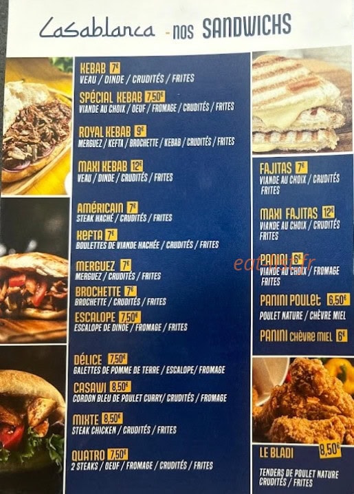 Chicha kebab Casablanca — carte page 4