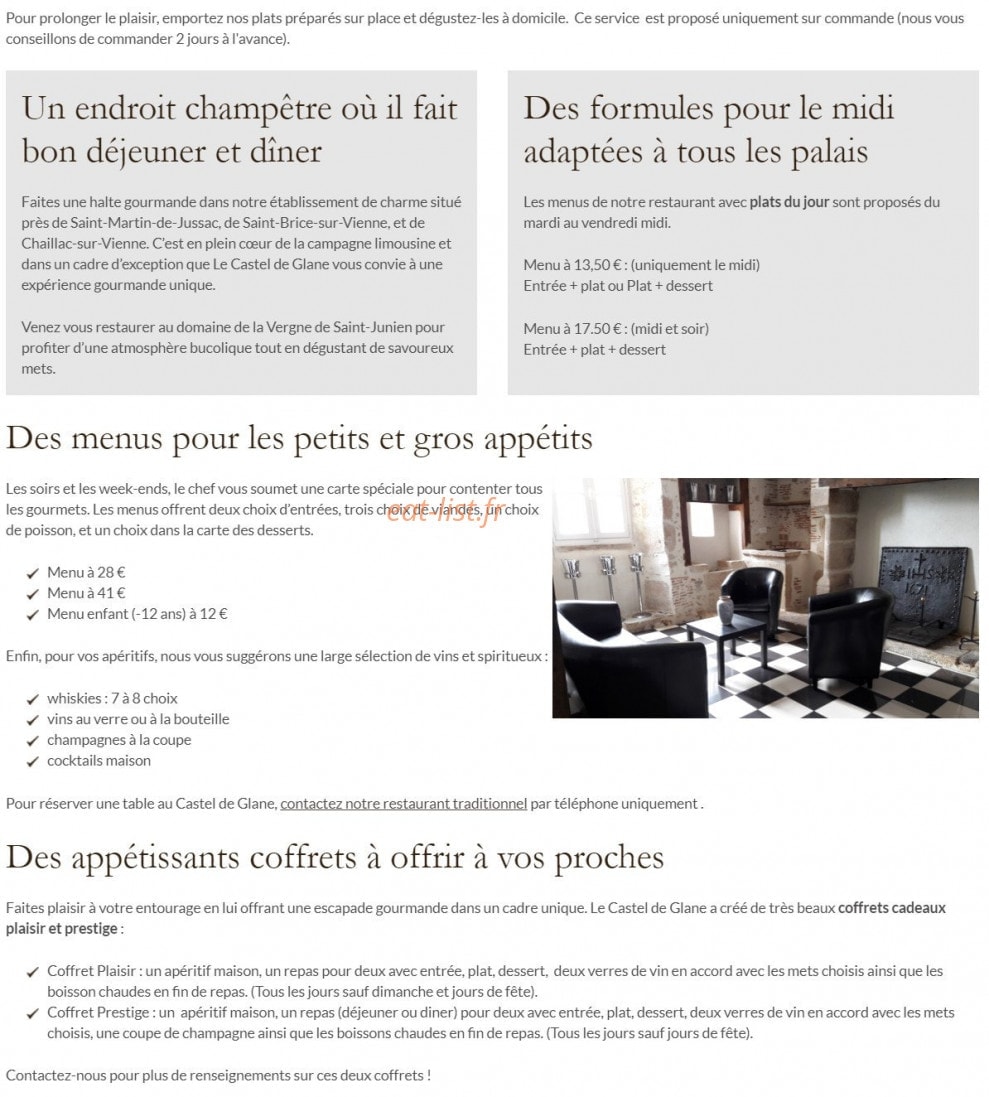 Le Castel de Glane — carte page 1