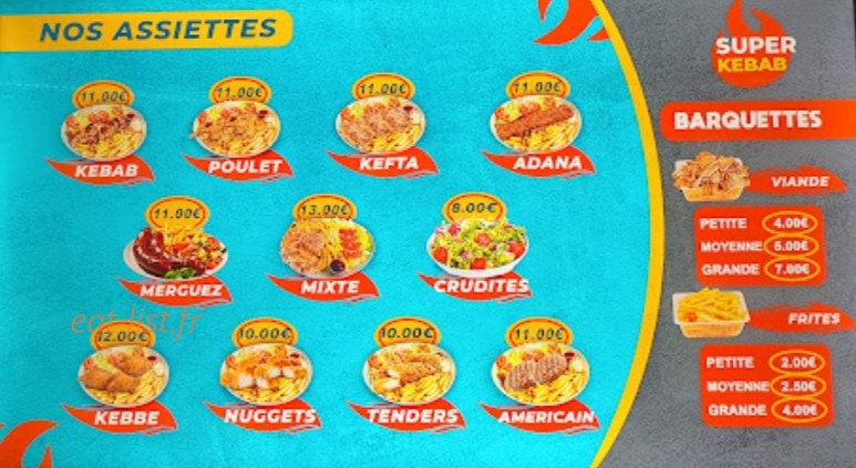 Super Kebab — carte page 3