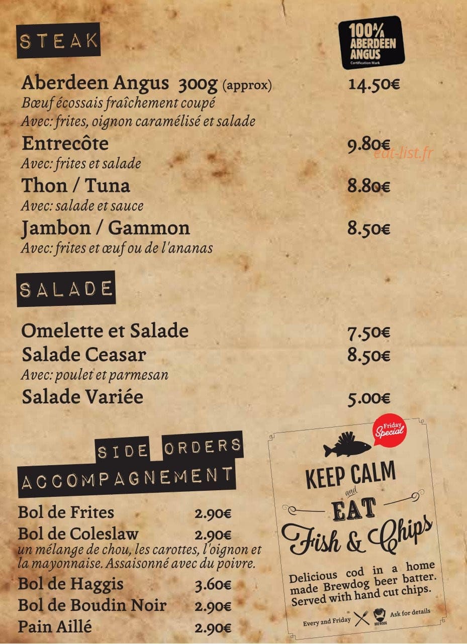 La Petite Fontaine — carte page 1