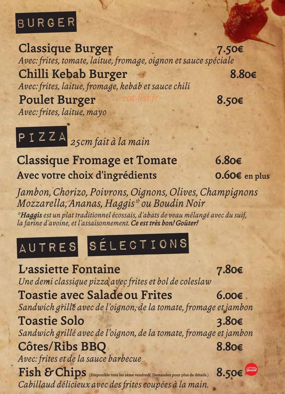 La Petite Fontaine — carte page 2