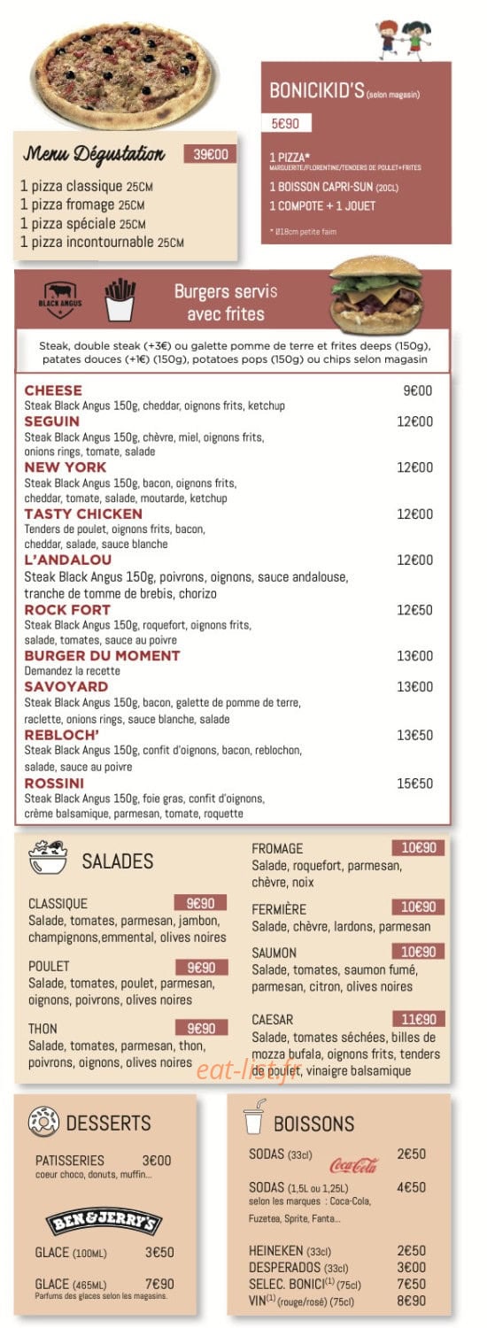 Pizza Bonici — carte page 2