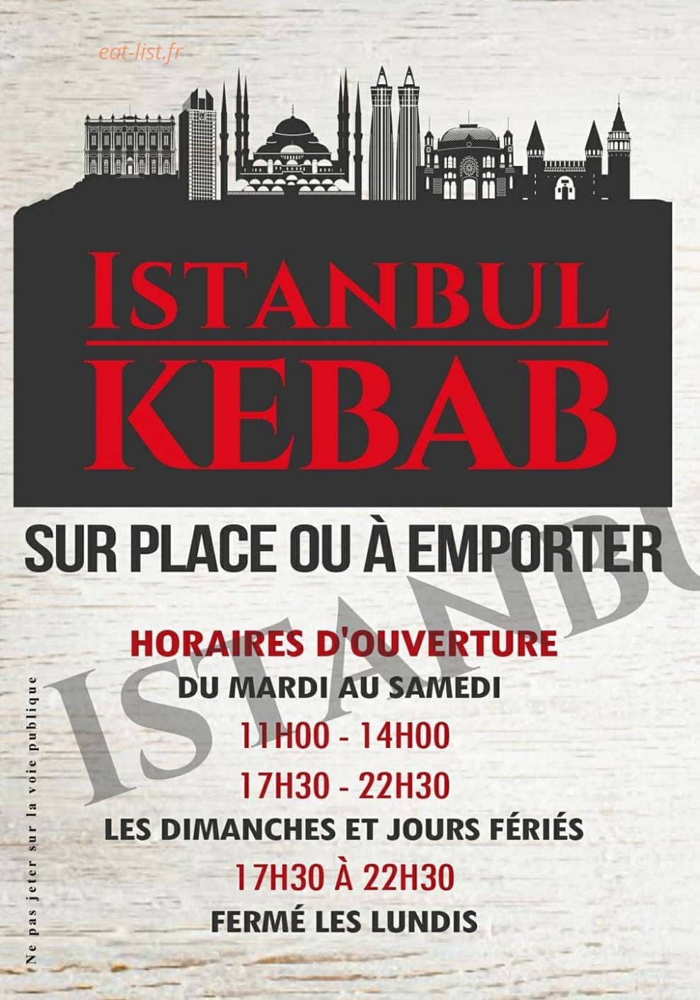 Istanbul Kebab — carte page 1
