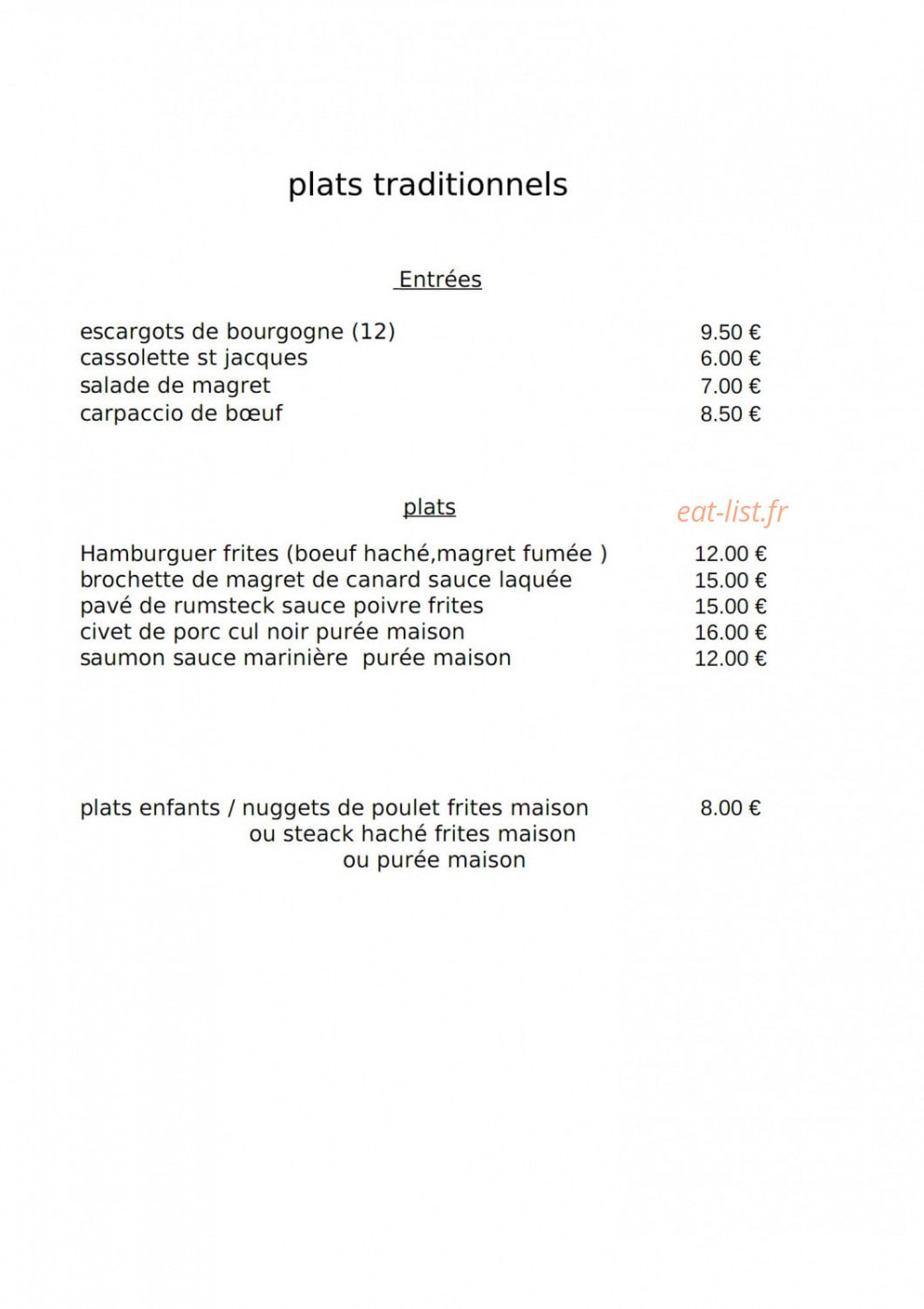 Partage Des Saveurs — carte page 2