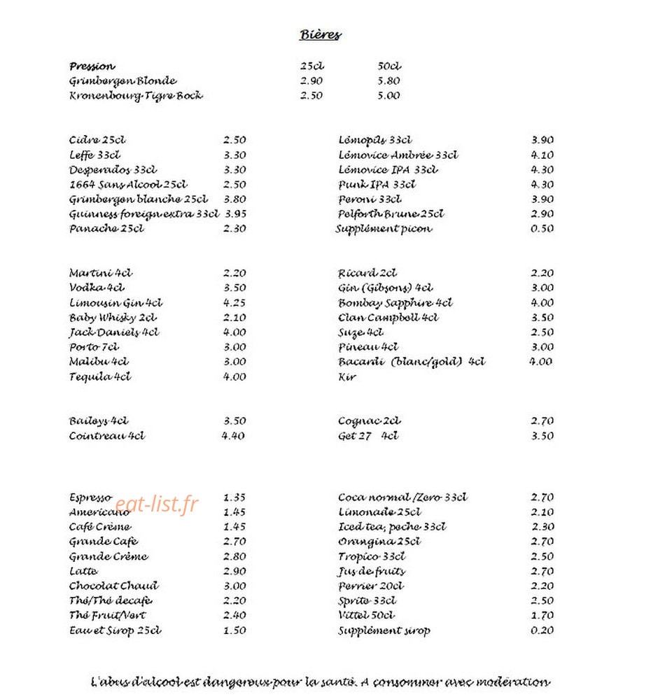 Bar Le Lac — carte page 5