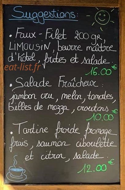 Au p’tit Fréaudour — carte page 1