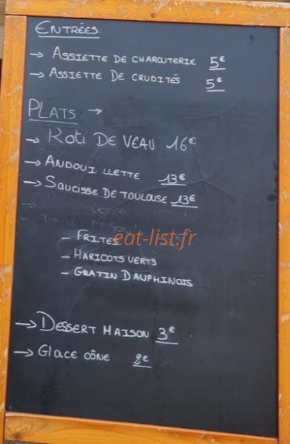 Au fil du food — carte page 1