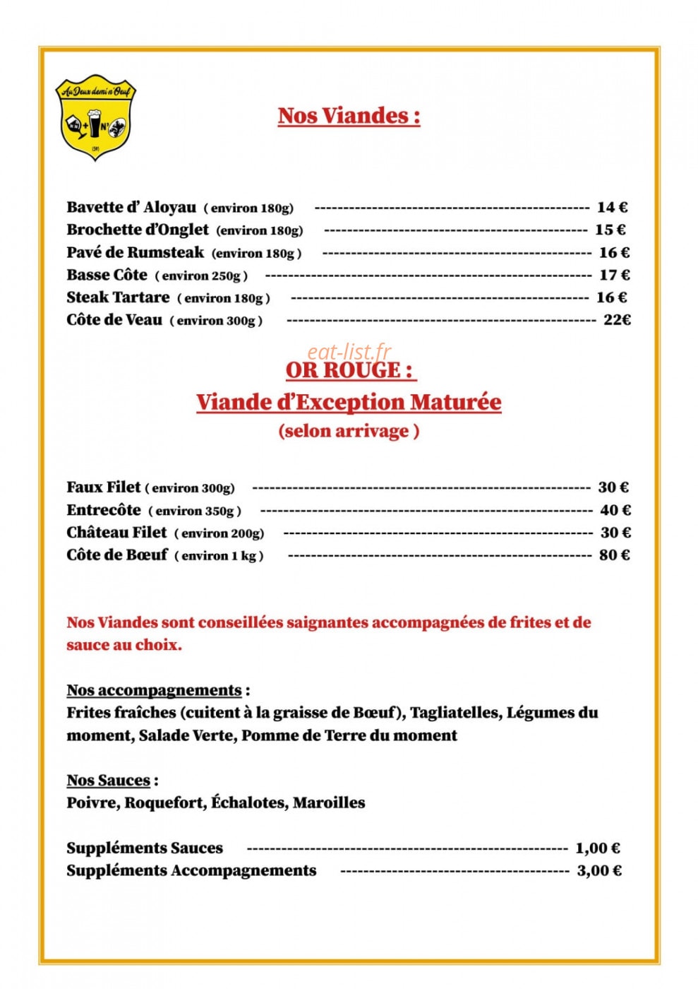 Au Deux demi n'Oeuf — carte page 4
