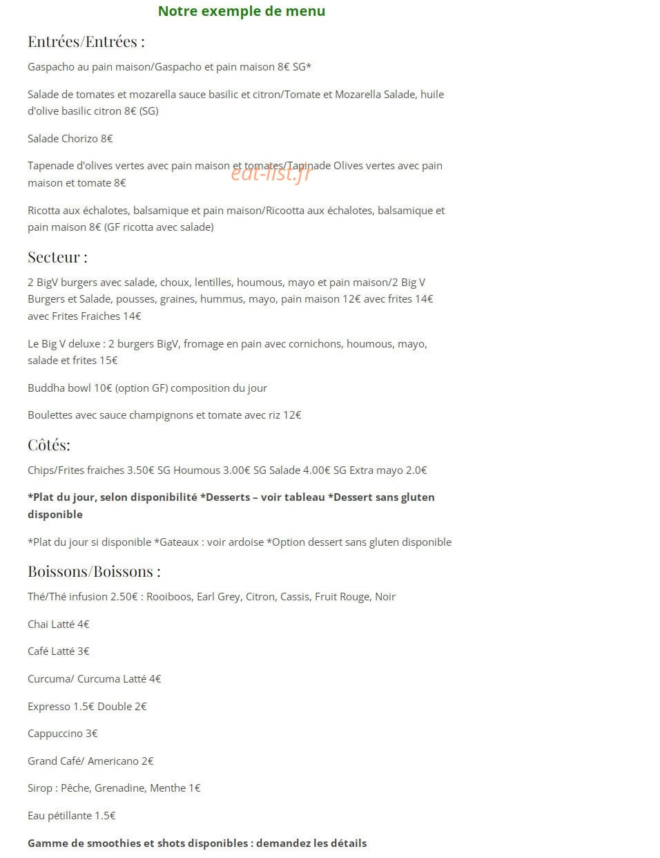 Big V Sanctuary — carte page 1