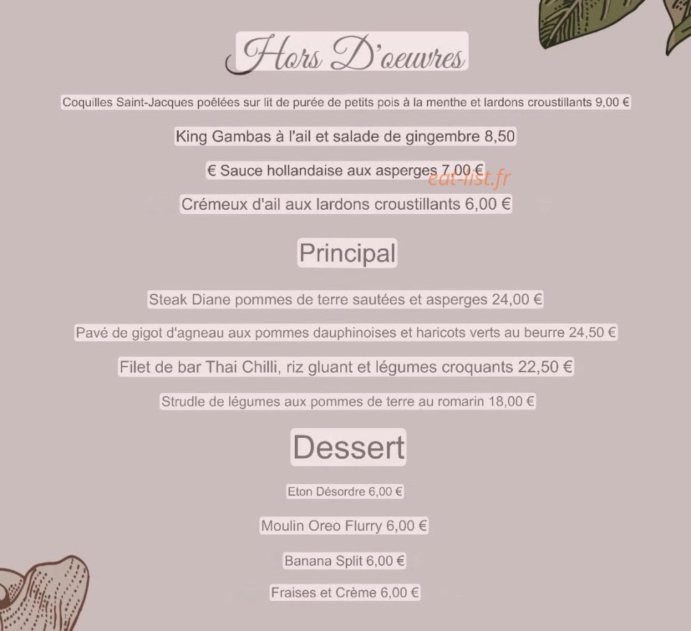 The Mill — carte page 1
