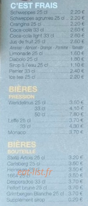 Bistrot du marché Bellac — carte page 9