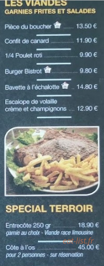 Bistrot du marché Bellac — carte page 3