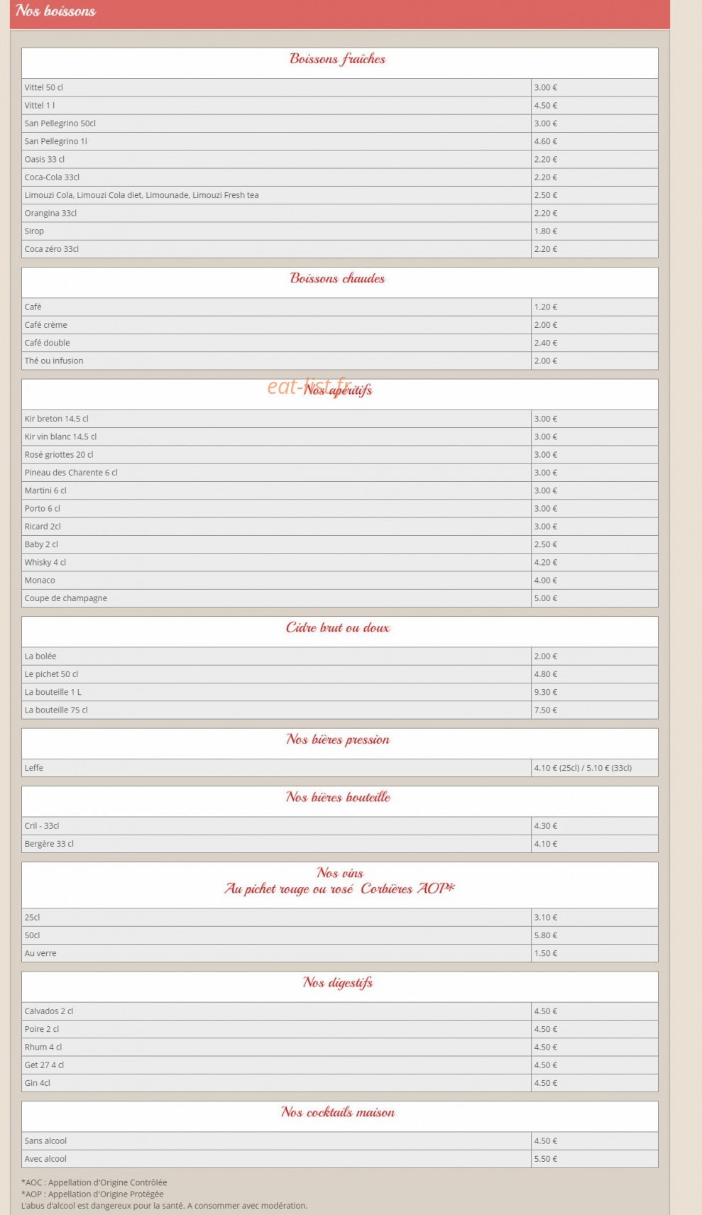 Ô Bell Accueil — carte page 4
