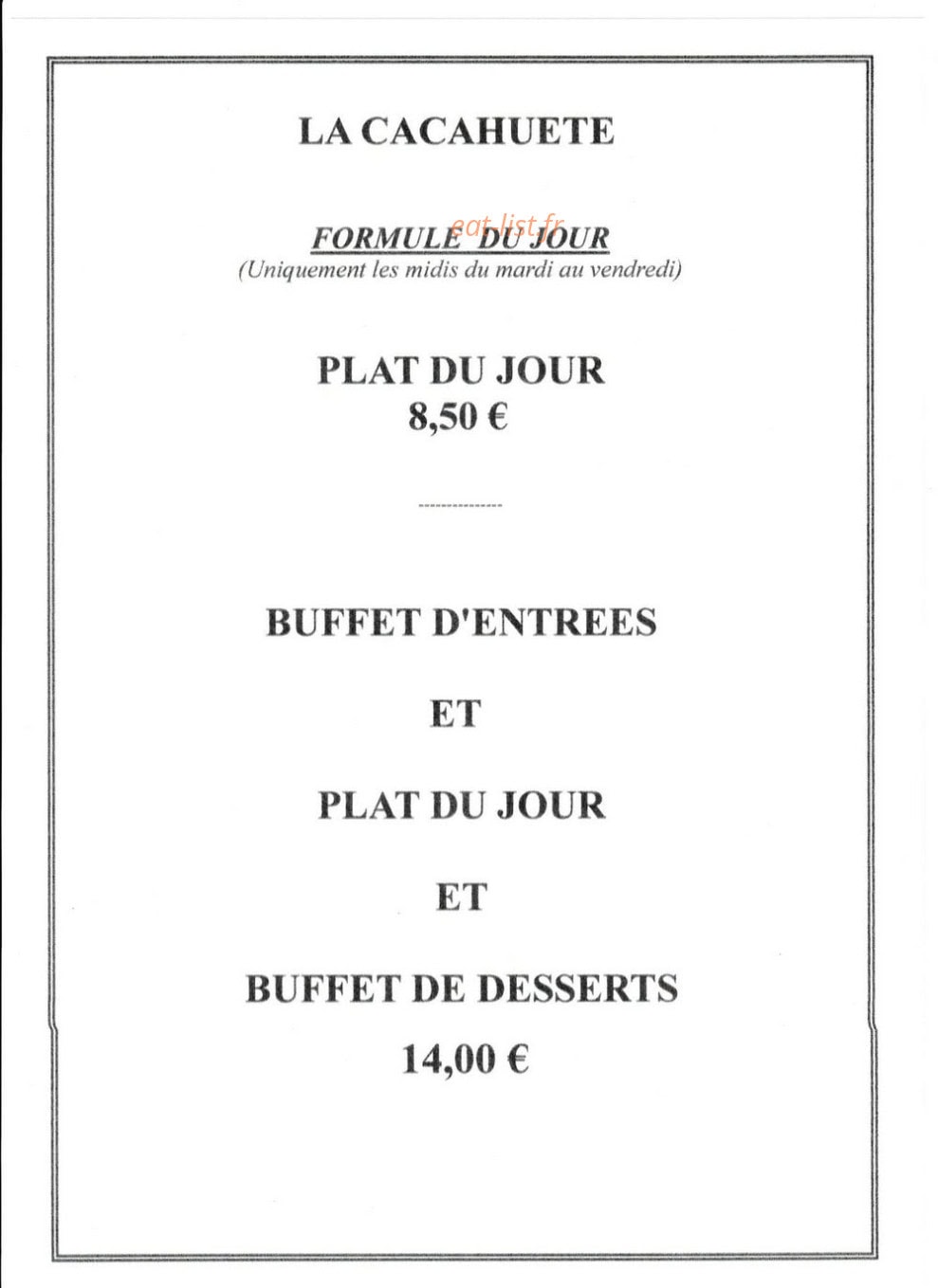 La cacahuète — carte page 1