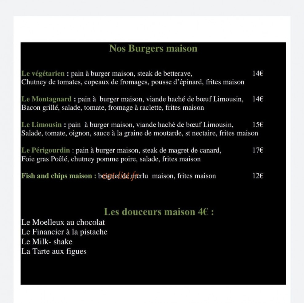 Restaurant Le Saint Laurent — carte page 2