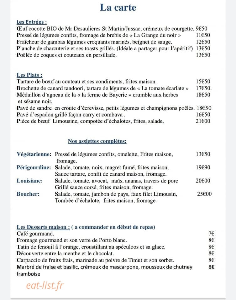 Restaurant Le Saint Laurent — carte page 3