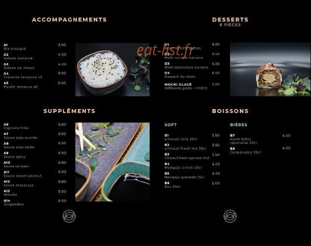 Le katana sushi — carte page 7