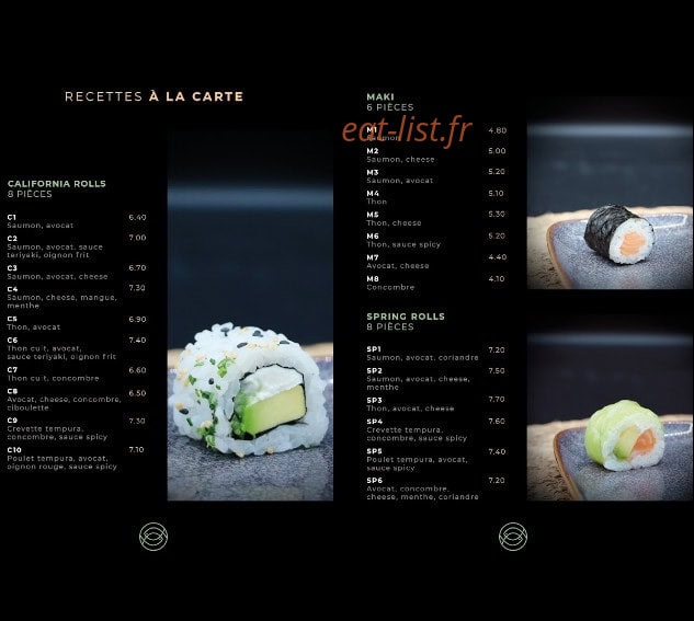 Le katana sushi — carte page 3