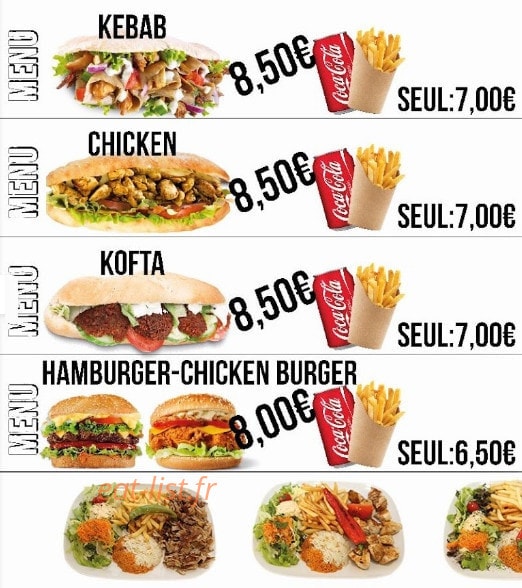 L'Anatolie kebab — carte page 1