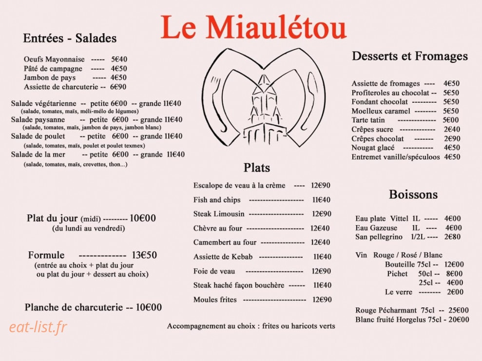Le Miaulétou — carte page 1