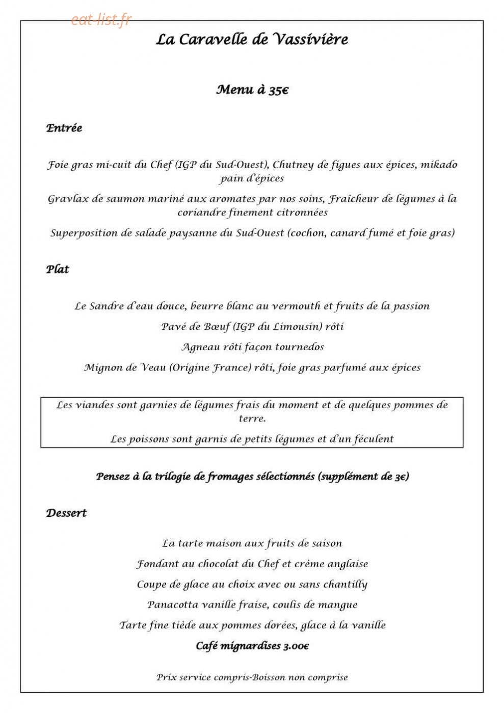 La Caravelle — carte page 2
