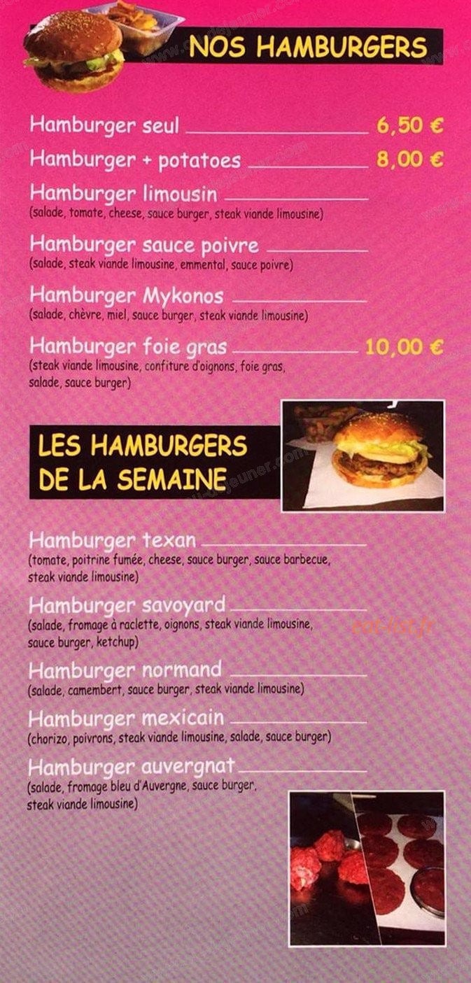 Cro'k Food — carte page 2