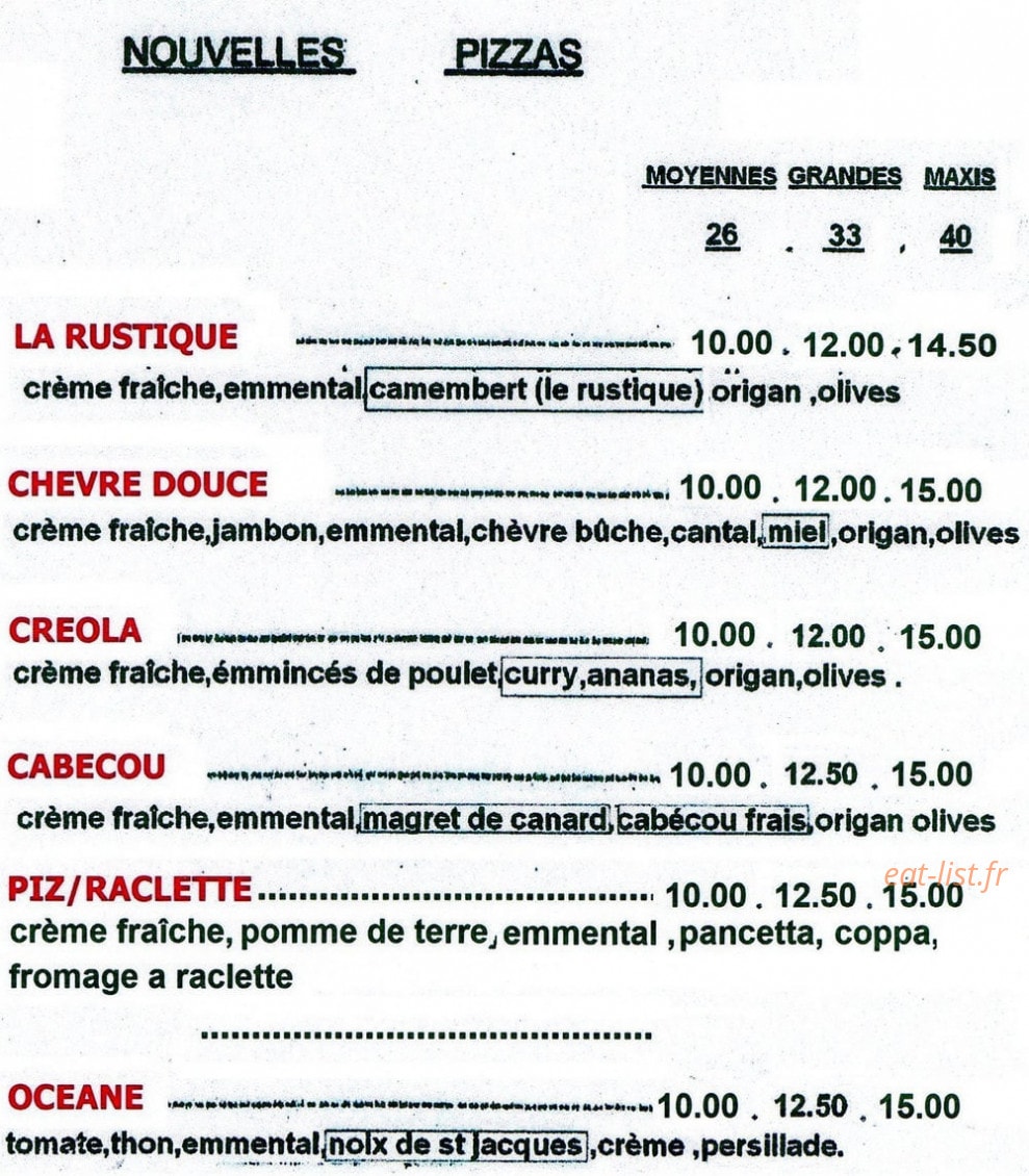 Pizza Gigi — carte page 1