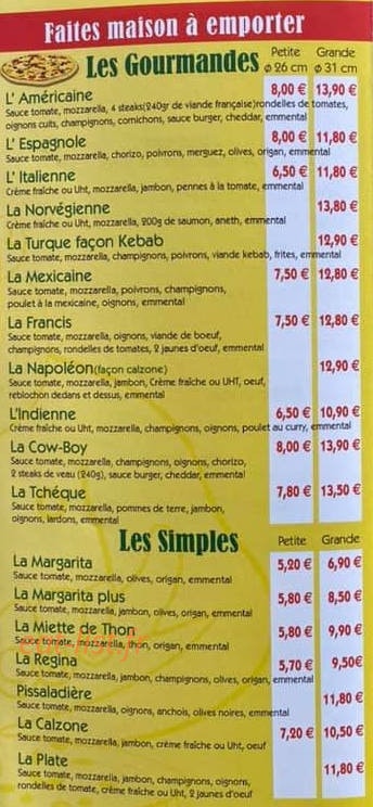 Chez francis — carte page 2