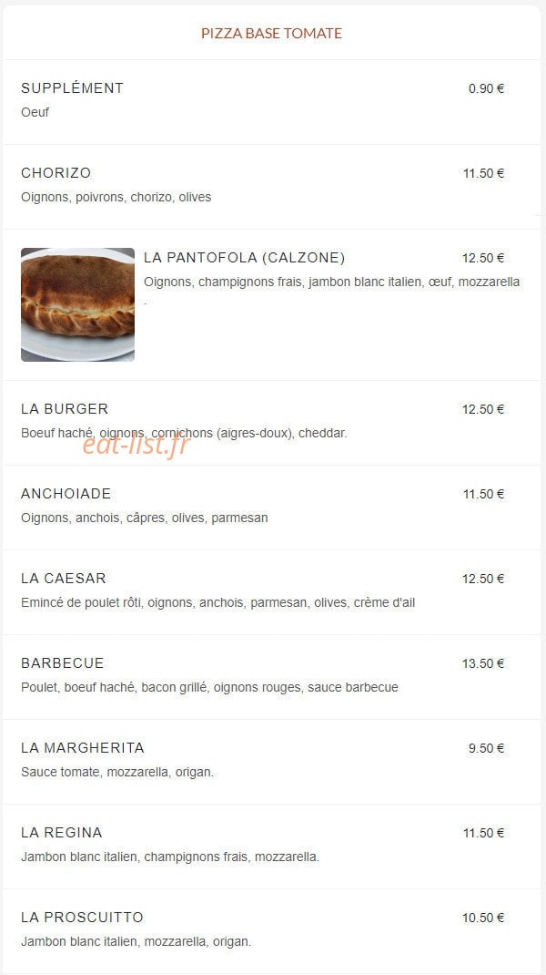 La Pantofola — carte page 1