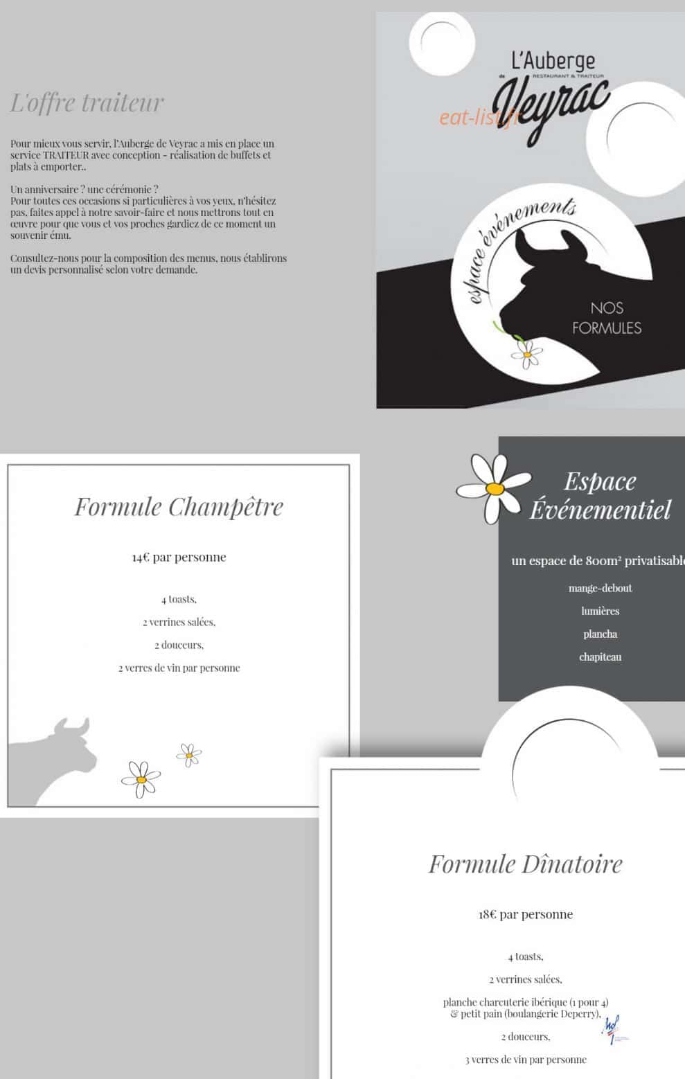 Auberge de Veyrac — carte page 6