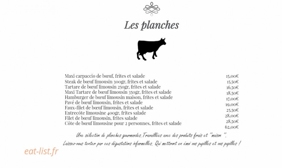 Auberge de Veyrac — carte page 3