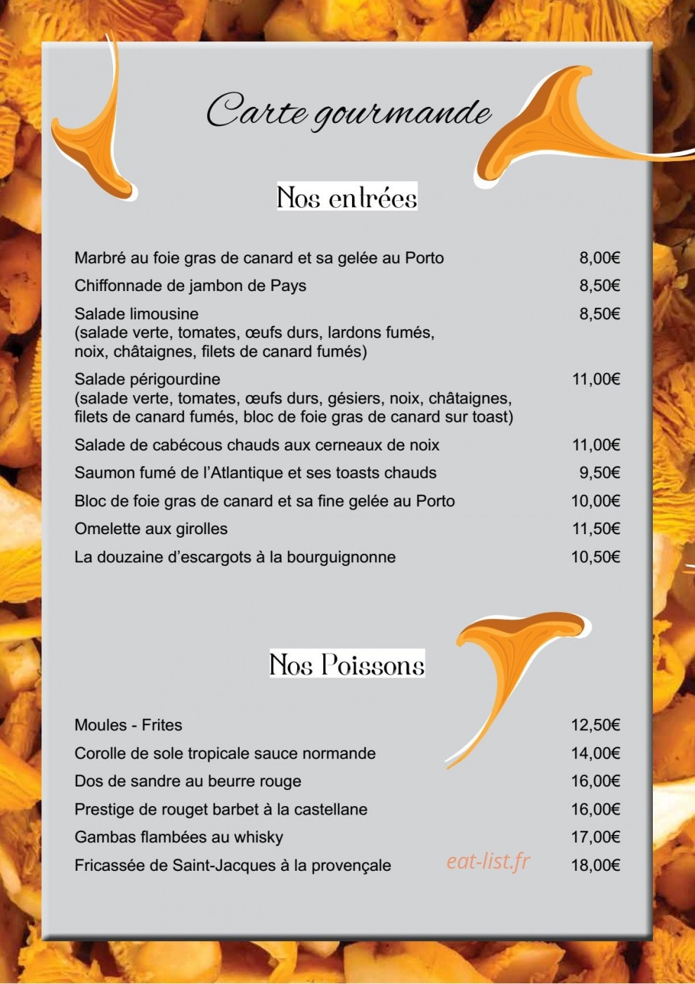 La Chanterelle — carte page 4