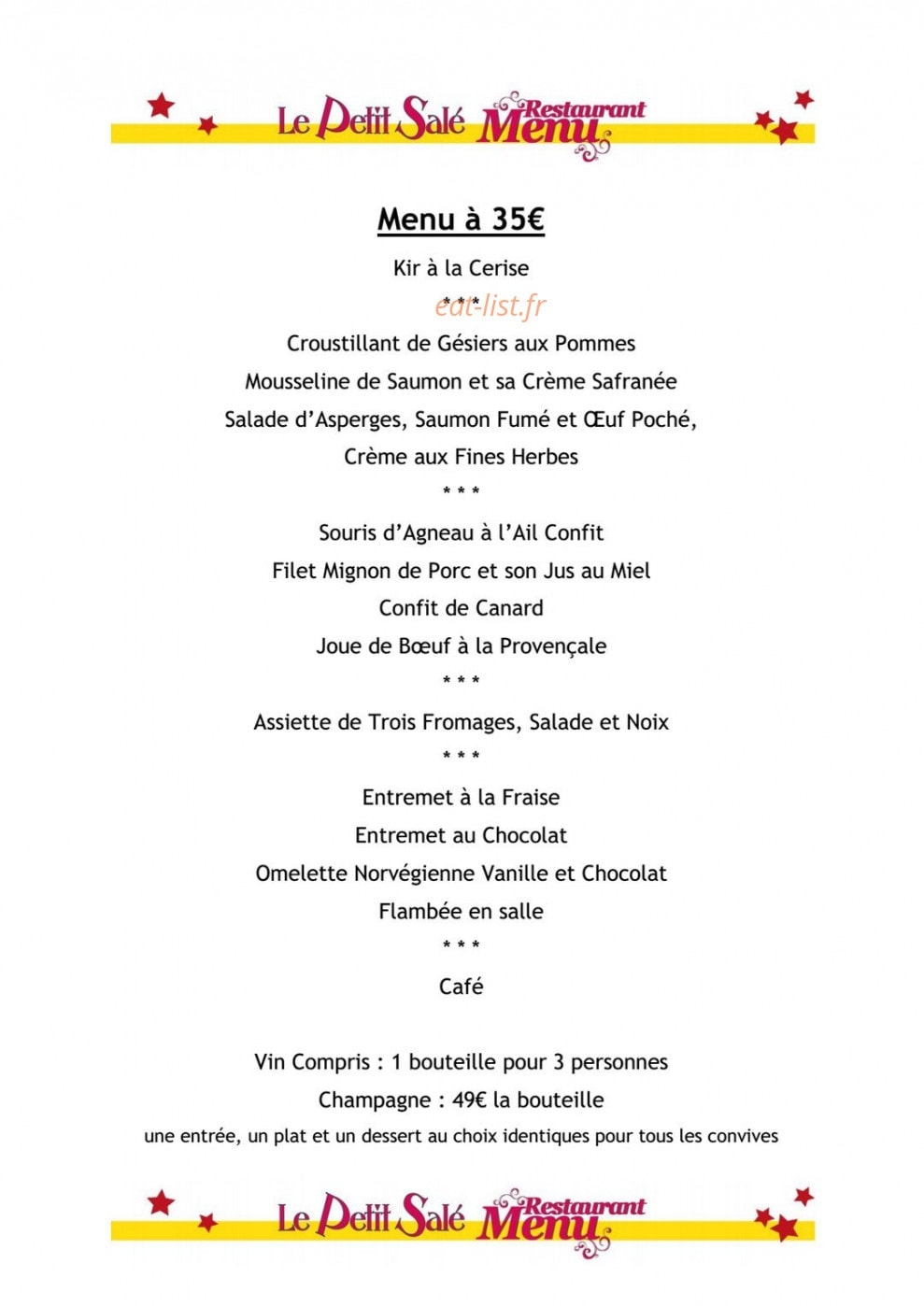Le petit salé — carte page 6