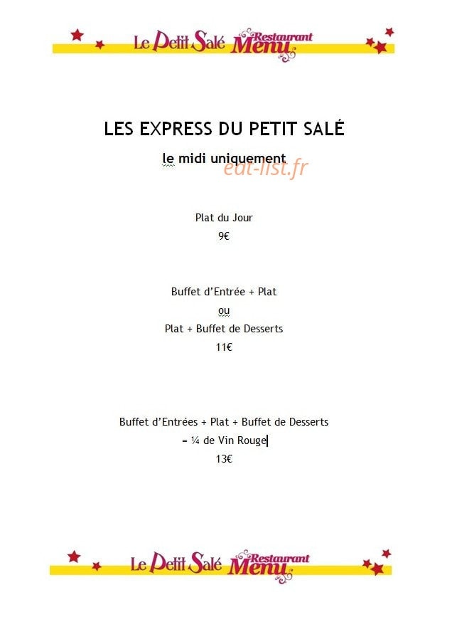 Le petit salé — carte page 2