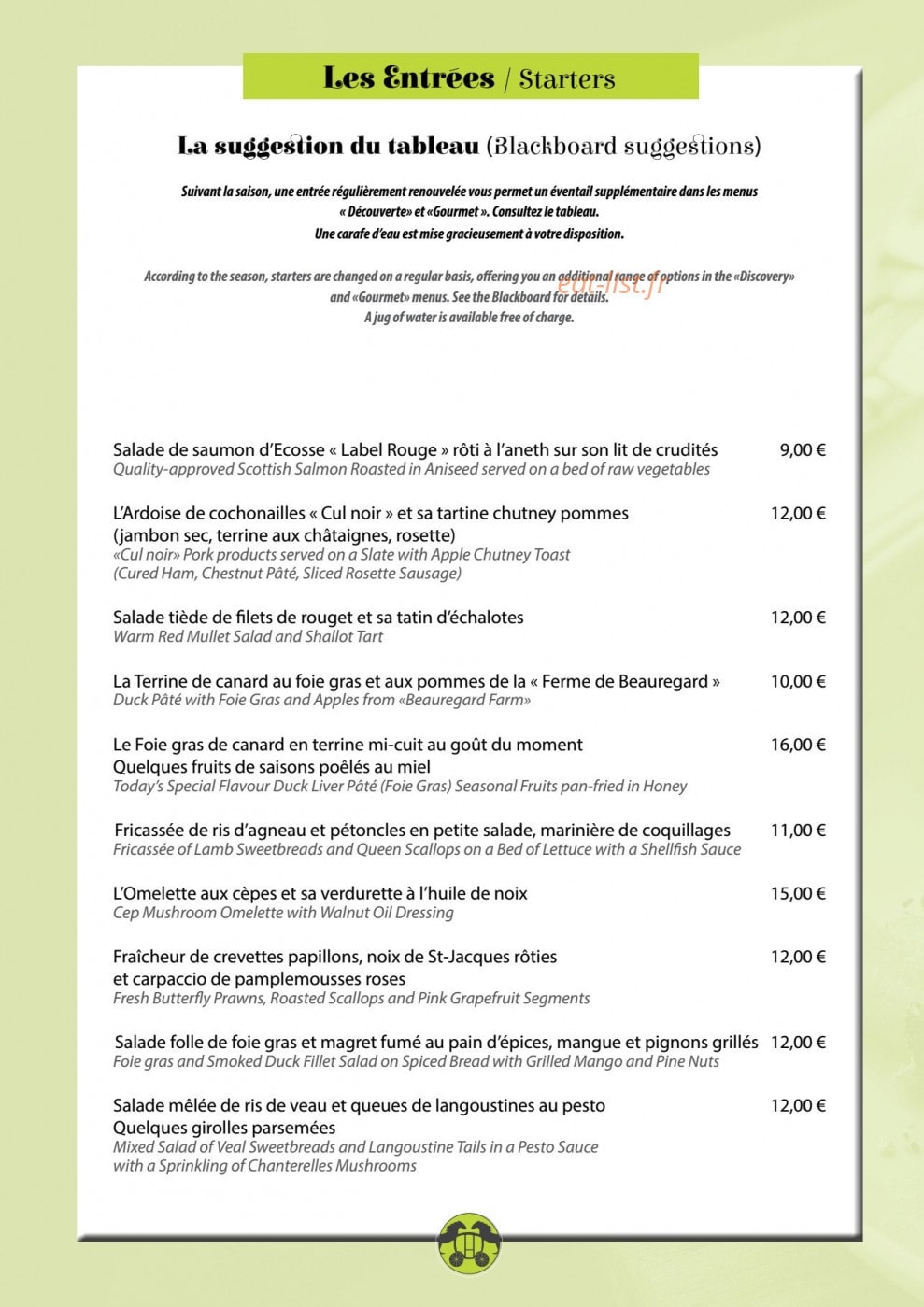 Hôtel de France — carte page 4