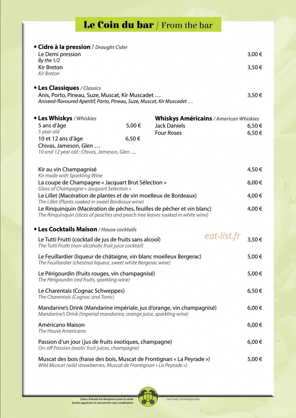 Hôtel de France — carte page 3