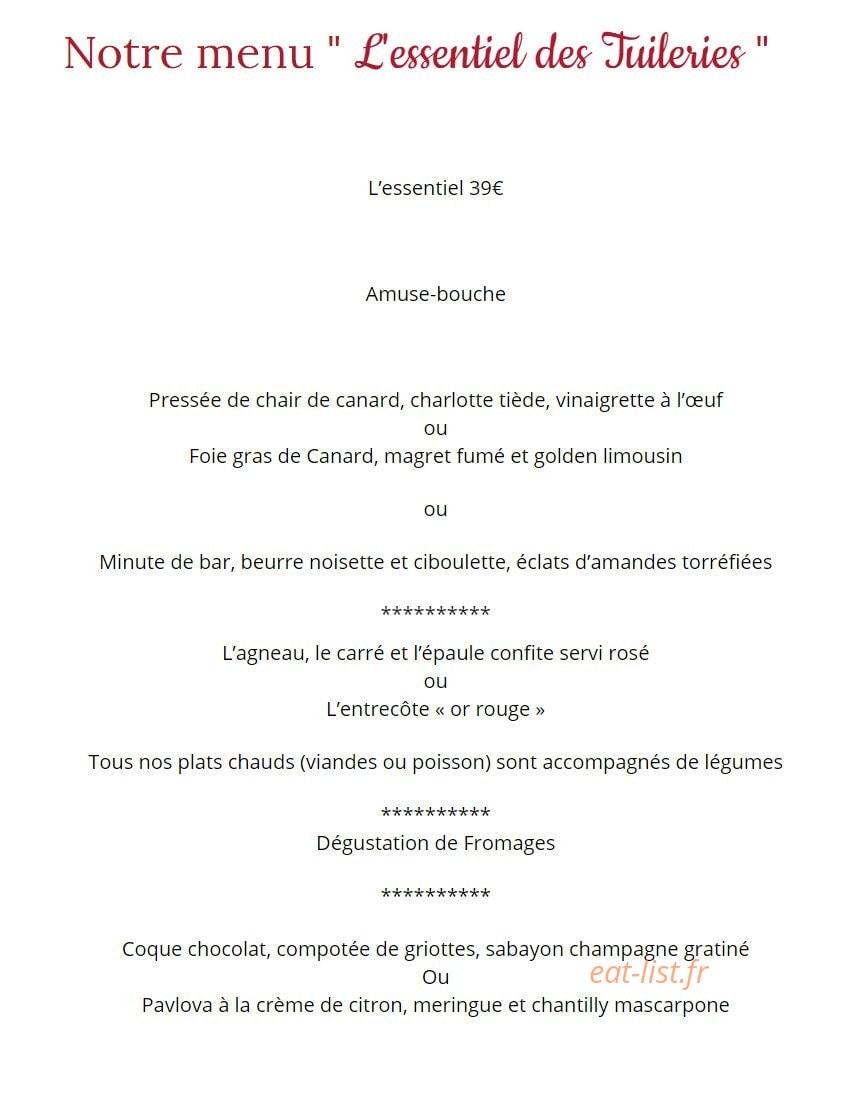 Le relais des tuileries — carte page 2