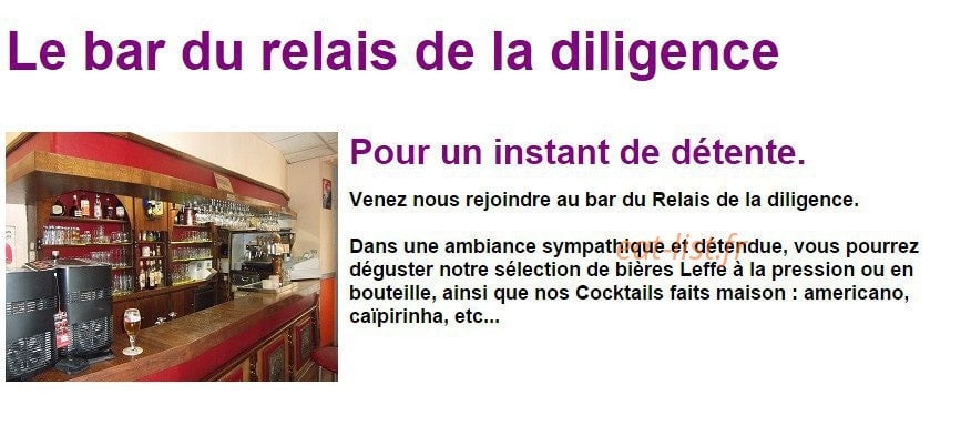 Le restaurant de la diligence — carte page 2