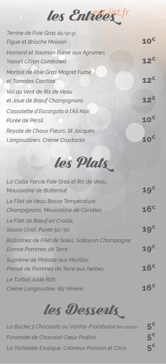 La Chaumière — carte page 7