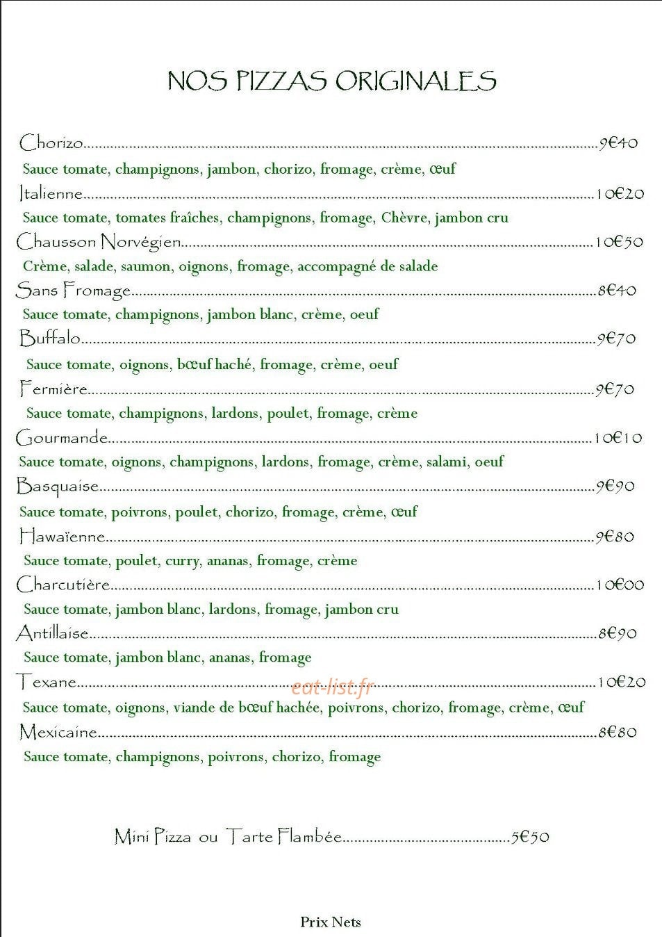 Le P'tit Resto — carte page 10