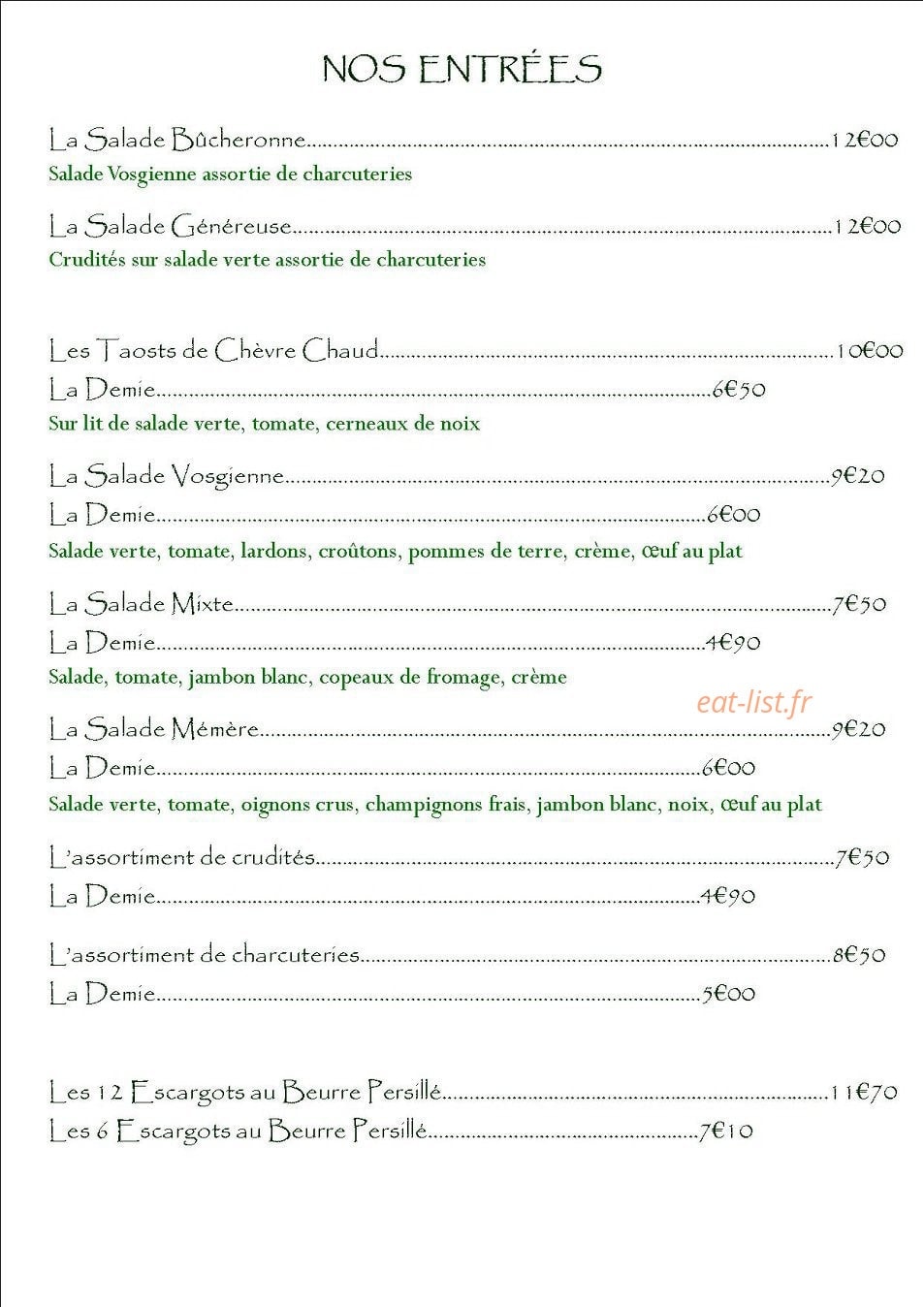 Le P'tit Resto — carte page 7