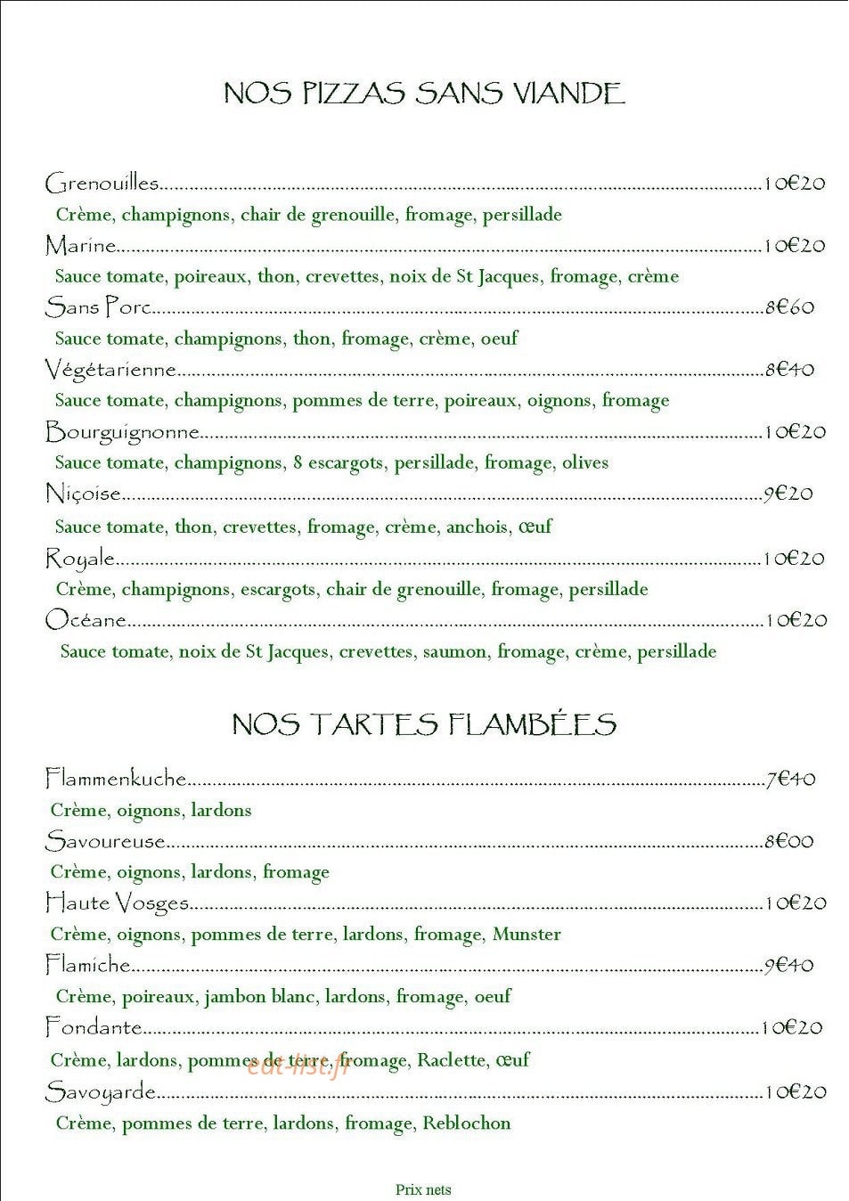 Le P'tit Resto — carte page 11