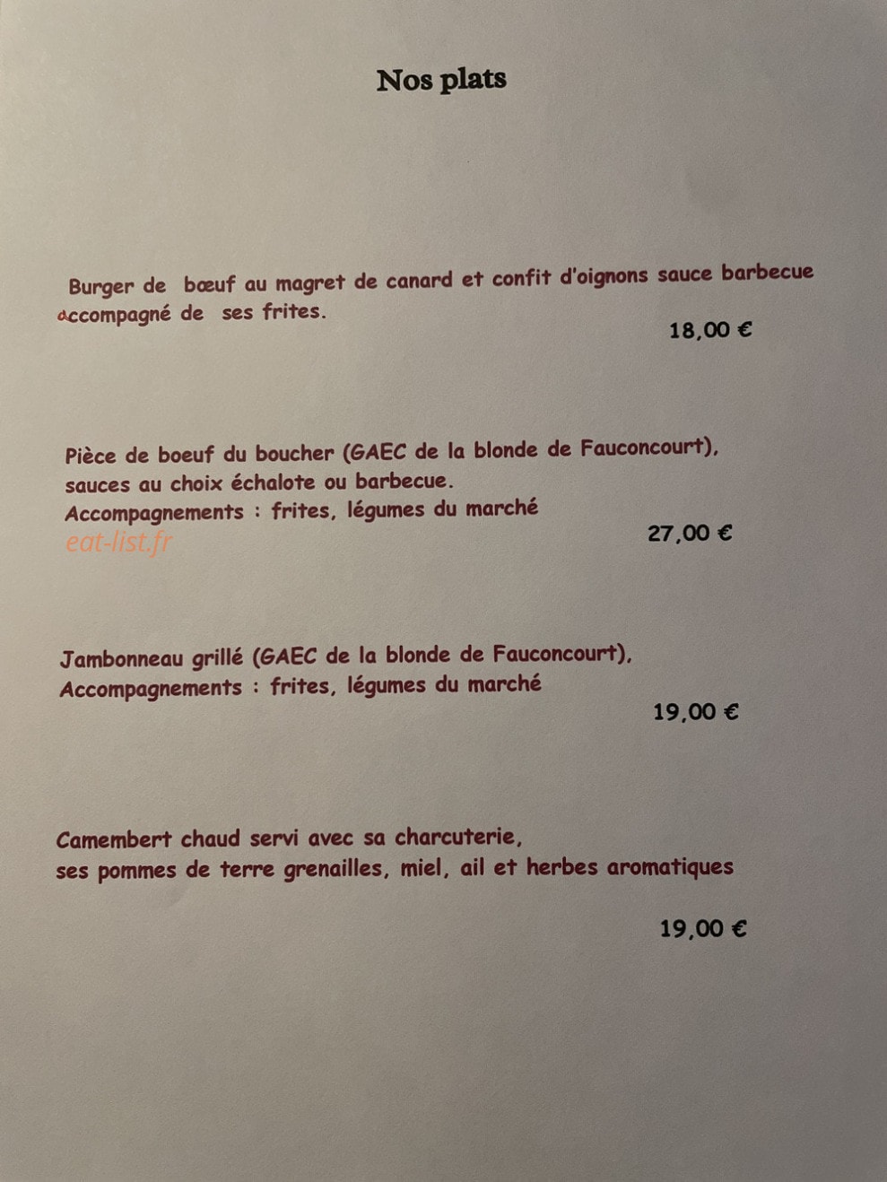 Le Local — carte page 3