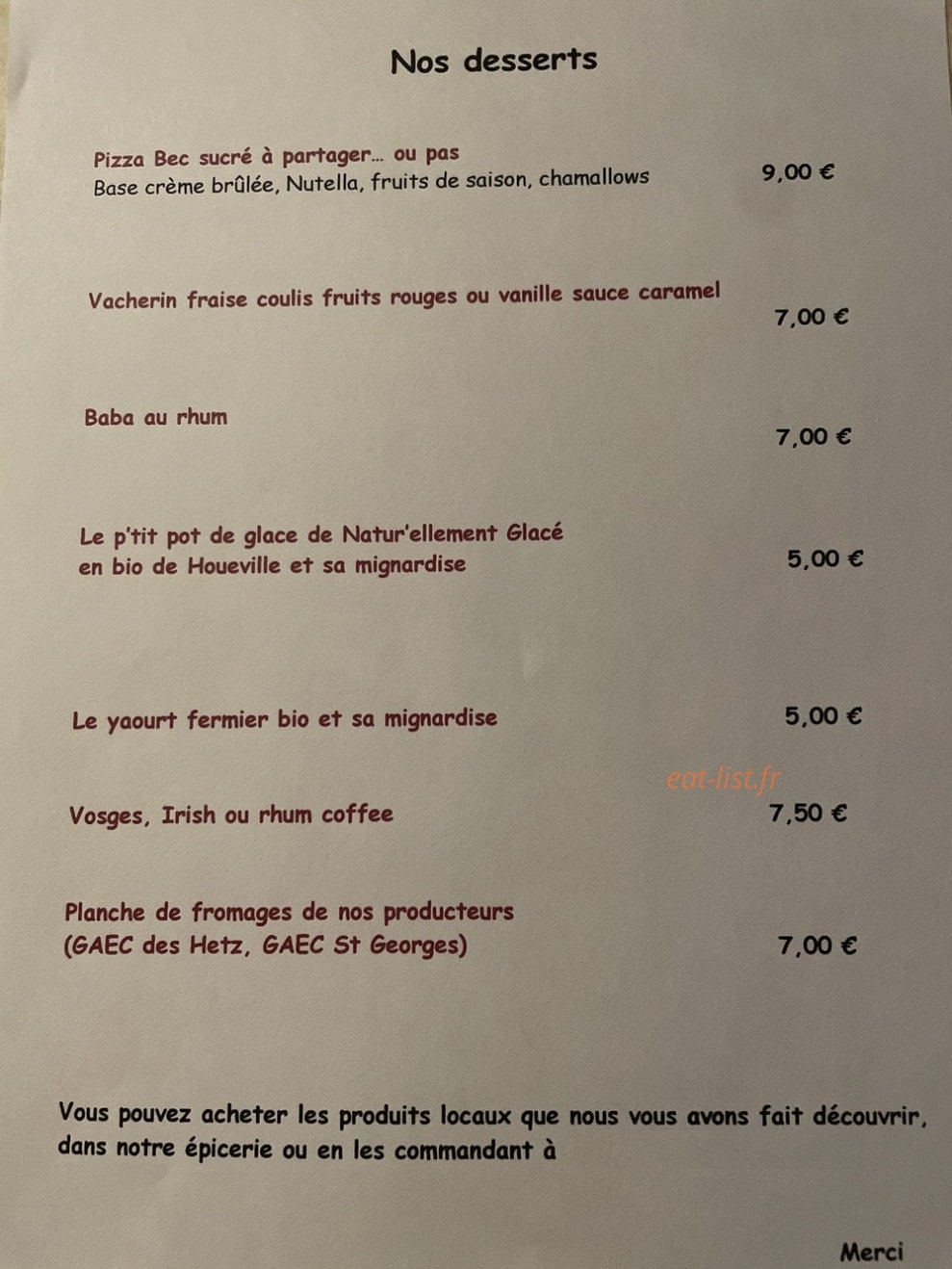 Le Local — carte page 4