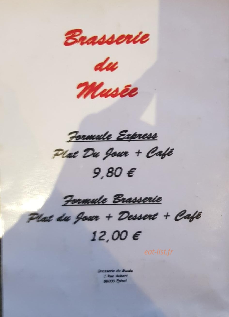 Brasserie du Musée — carte page 1